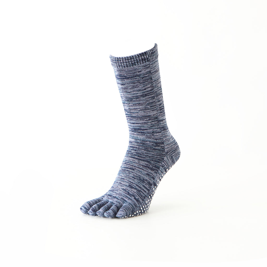 Regnsncox | Five-Toe Cotton Crew Socks with Textured Sole and Smooth Yarn Blend