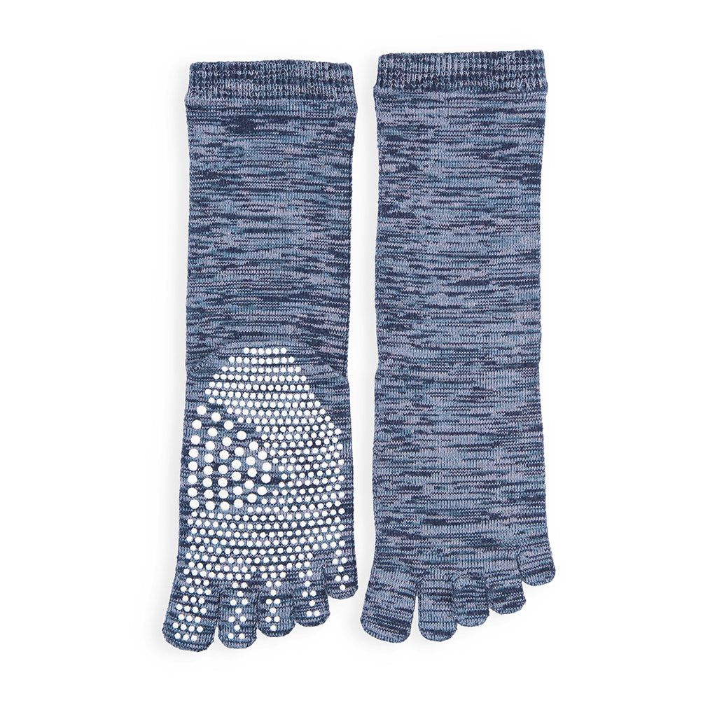 Regnsncox | Five-Toe Cotton Crew Socks with Textured Sole and Smooth Yarn Blend