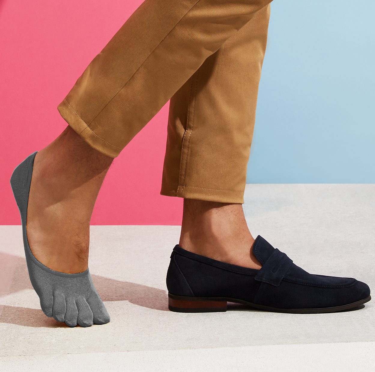 Regnsncox | Five-Toe No-Show Socks with Secure Heel Grip and Lightweight Knit