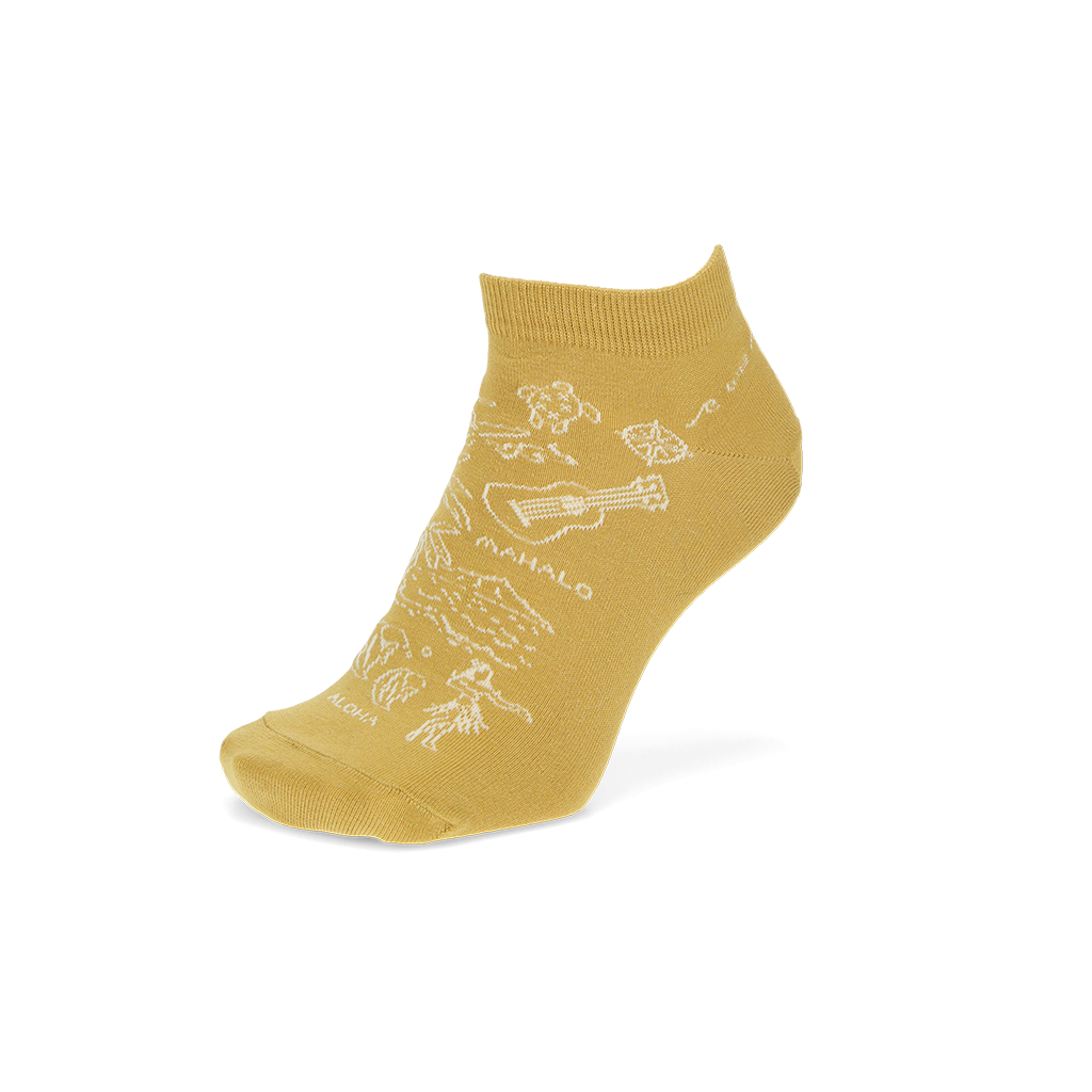 Regnsncox | Cotton Ankle Socks with Retro Island Pattern Design