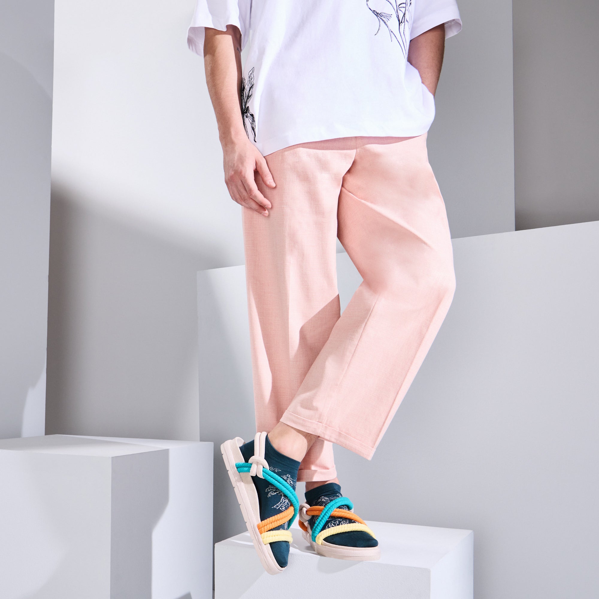 Regnsncox | Cotton Ankle Socks with Retro Island Pattern Design