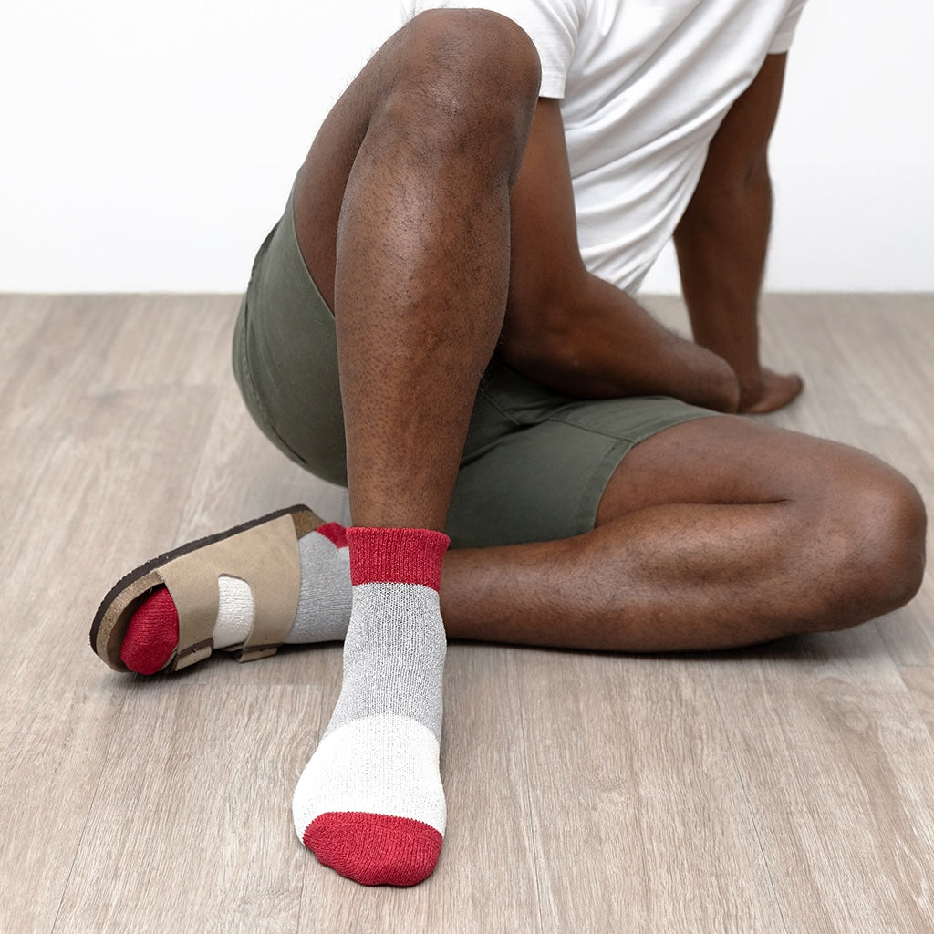 Regnsncox | Tricolor Washi Quarter Socks with Eco-Friendly Japanese Paper Yarn