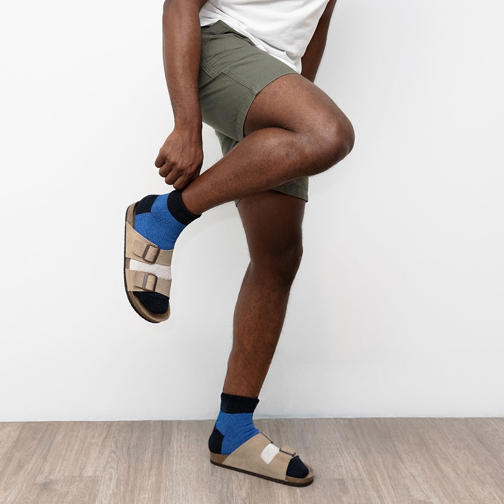 Regnsncox | Tricolor Washi Quarter Socks with Eco-Friendly Japanese Paper Yarn