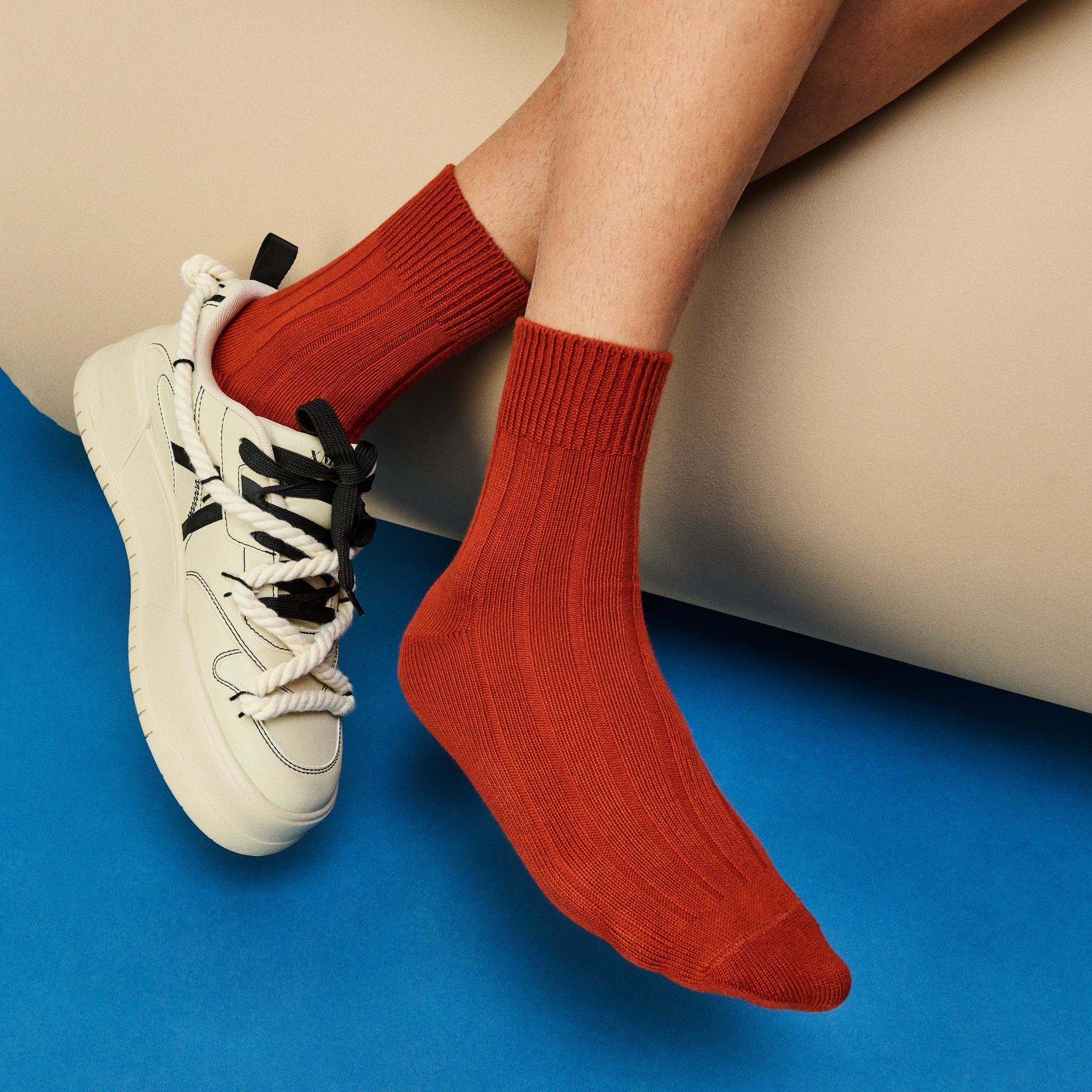 Regnsncox | Wide-Ribbed Cotton Quarter Socks – Soft, Comfortable & Versatile