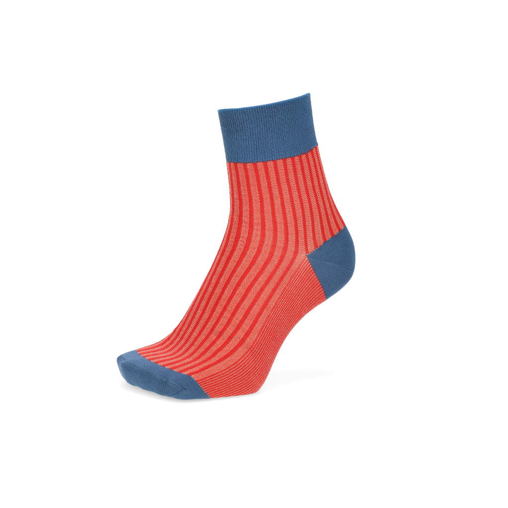 Regnsncox | Jacquard Knit Quarter Socks in Silky Cotton with Patterned Finish