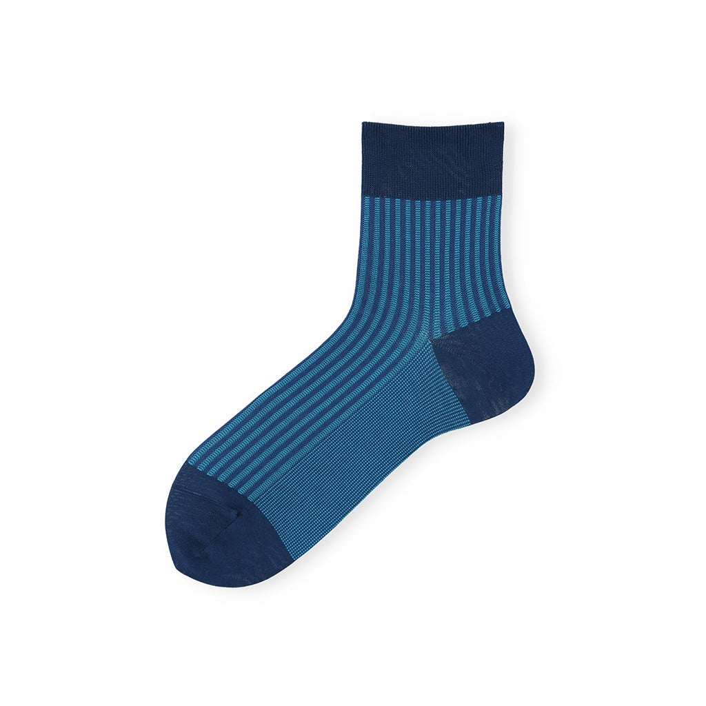 Regnsncox | Jacquard Knit Quarter Socks in Silky Cotton with Patterned Finish