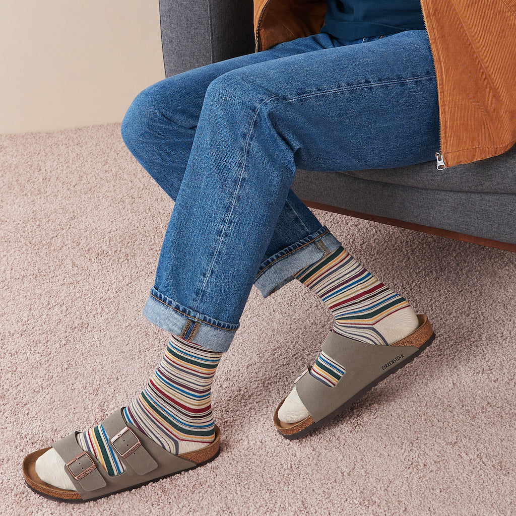 Regnsncox | Striped Cotton Crew Socks with Smooth Stretch Knit