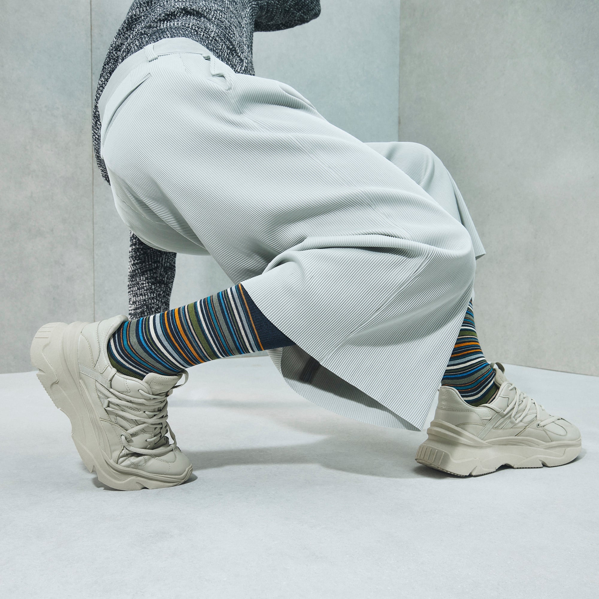 Regnsncox | Striped Cotton Crew Socks with Smooth Stretch Knit