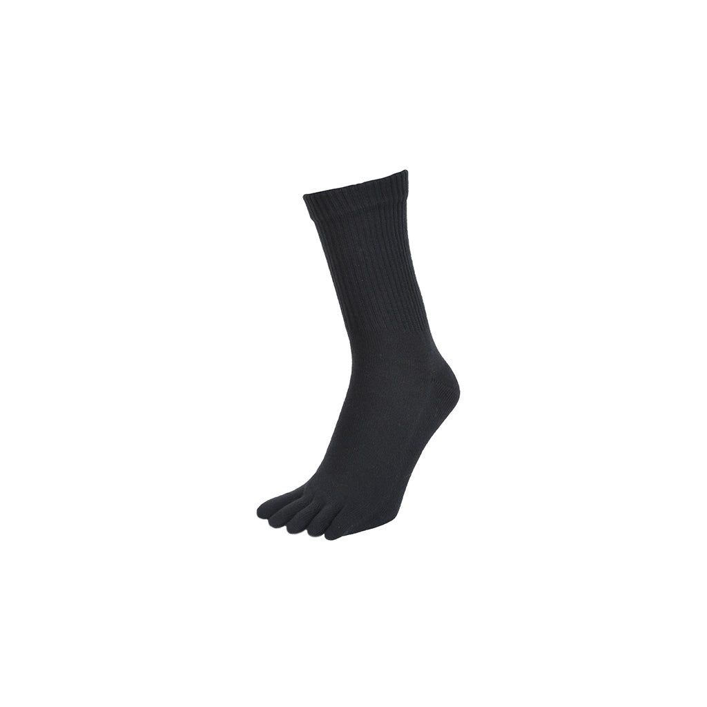 Regnsncox | Loose Cuff Five-Toe Cotton Crew Socks with Gentle Fit