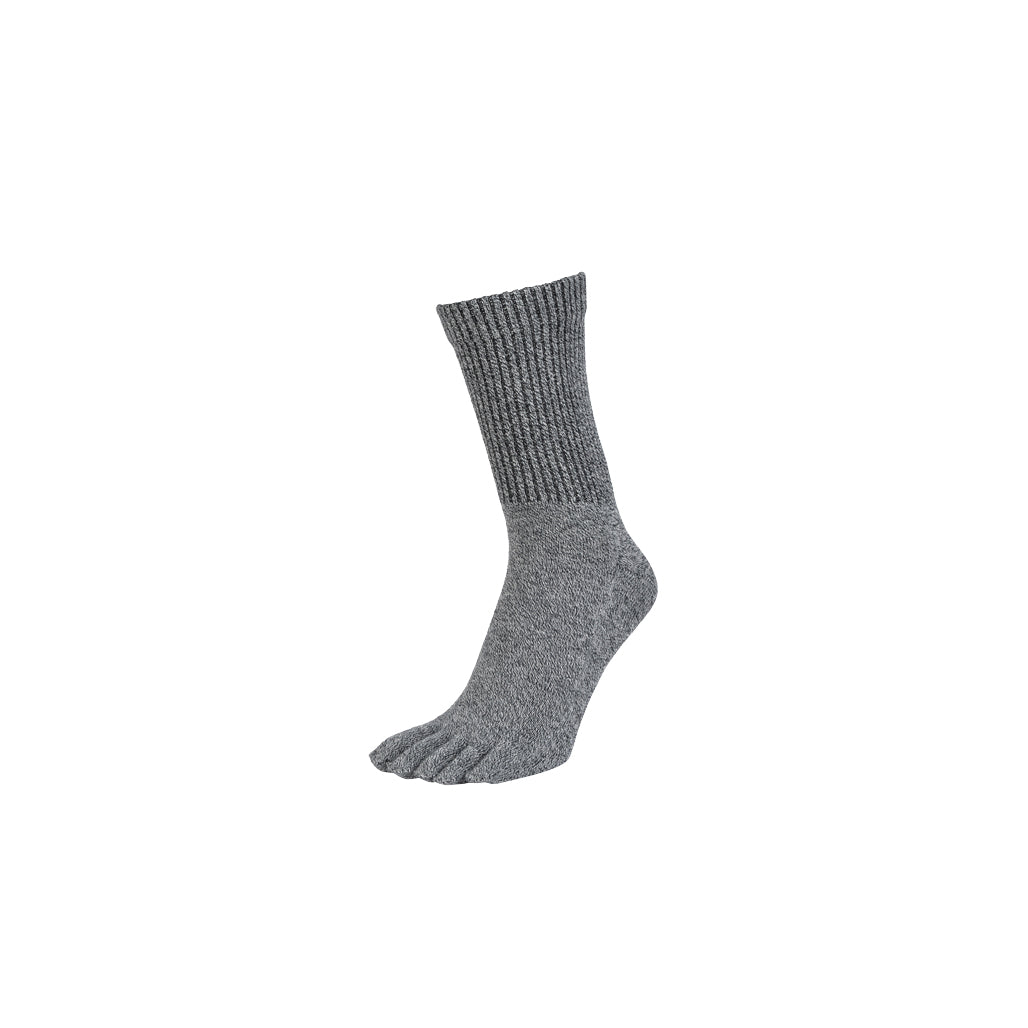 Regnsncox | Loose Cuff Five-Toe Cotton Crew Socks with Gentle Fit