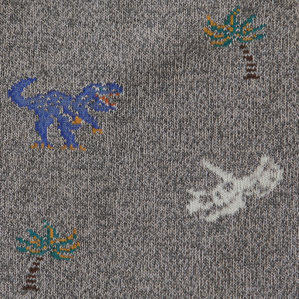 Regnsncox | Cotton Crew Socks with Detailed Dinosaur Pattern and Fine Knit