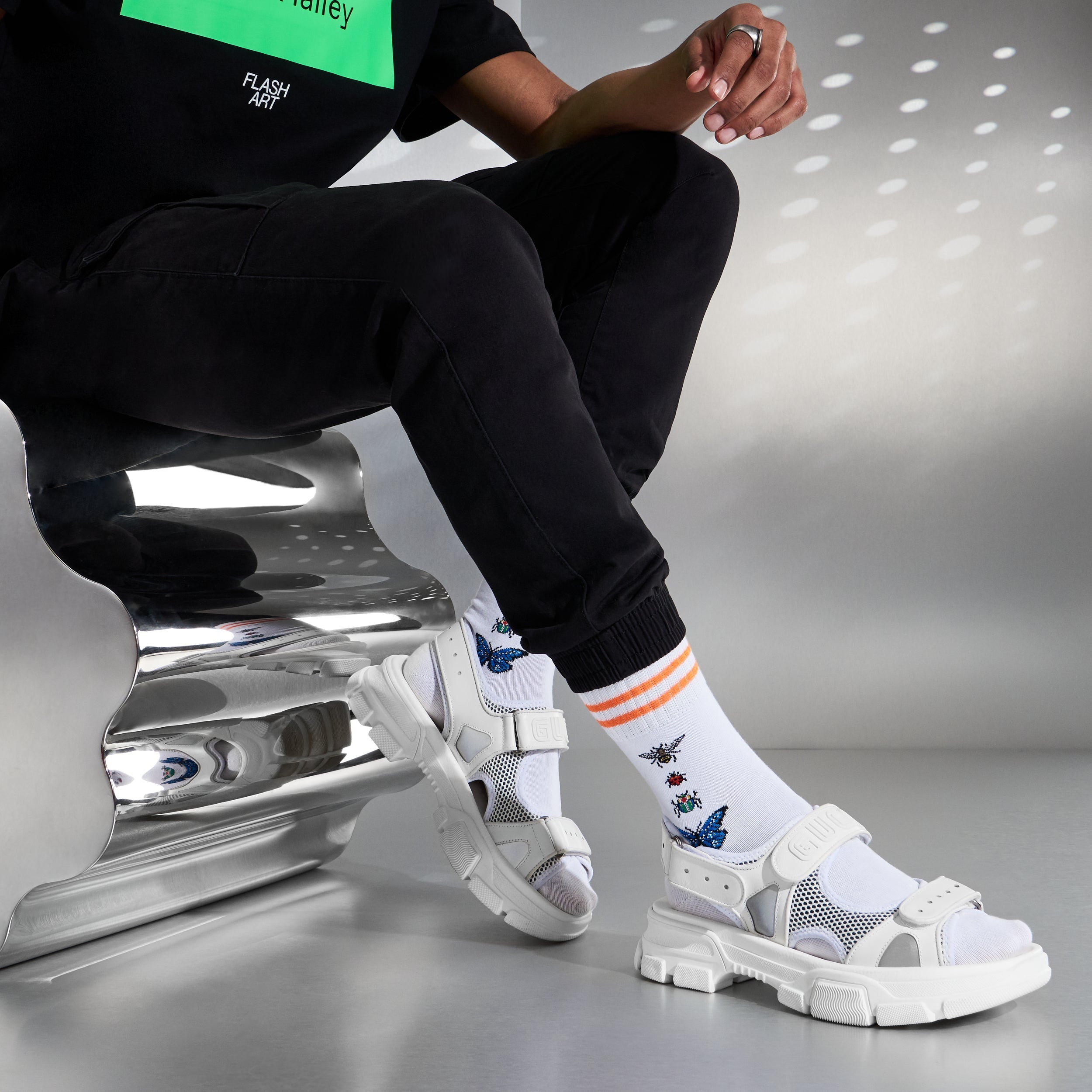 Regnsncox | Organic Cotton Crew Socks with Insect Pattern for Comfortable Fit