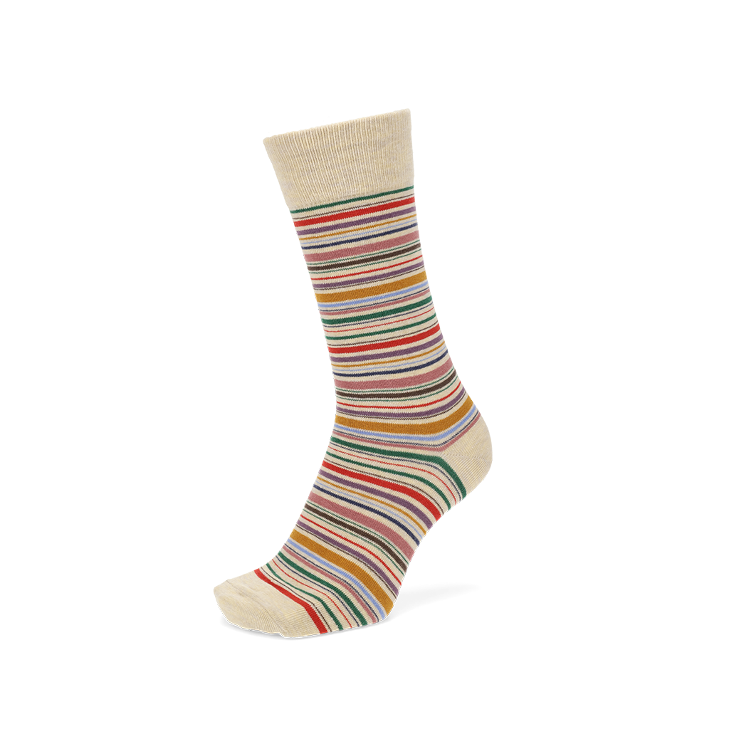 Regnsncox | Striped Cotton Crew Socks with Smooth Stretch Knit