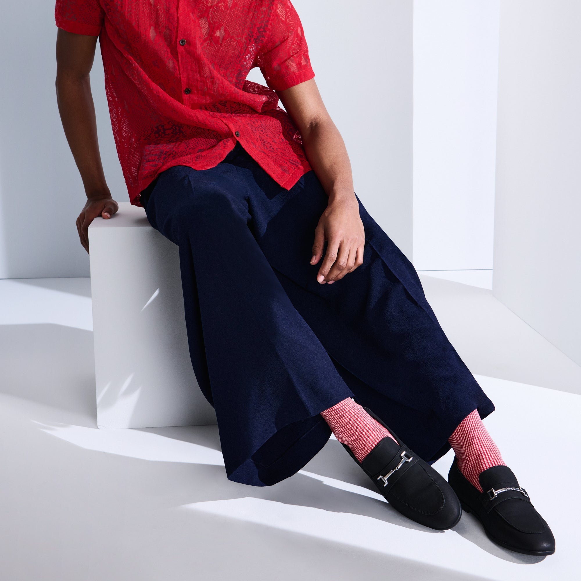 Regnsncox | Jacquard Pattern Cotton Crew Socks with Smooth Finish