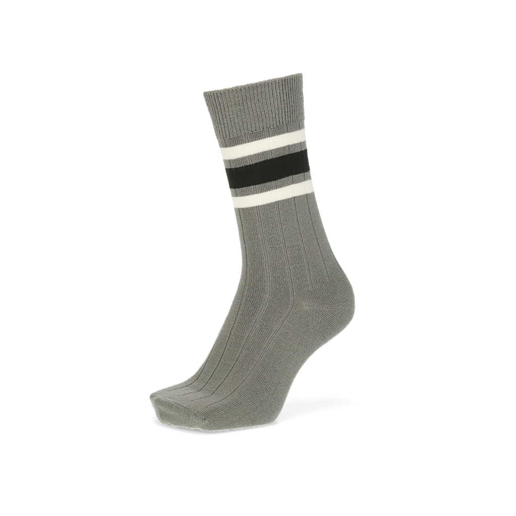 Regnsncox | Merino Blend Crew Socks with Fine Stripe Knit Design