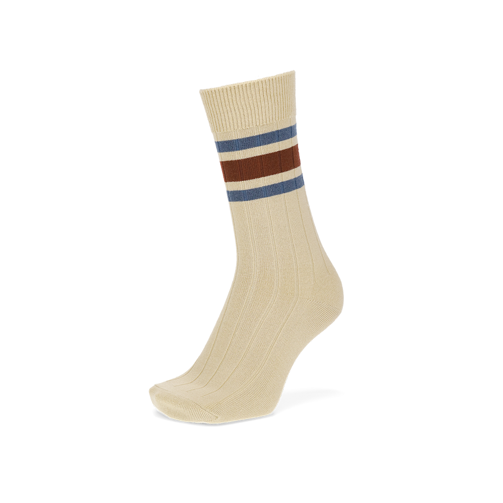 Regnsncox | Merino Blend Crew Socks with Fine Stripe Knit Design