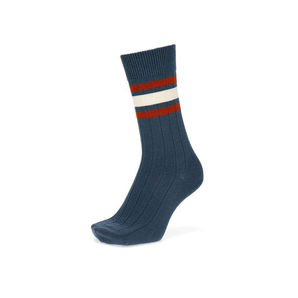 Regnsncox | Merino Blend Crew Socks with Fine Stripe Knit Design