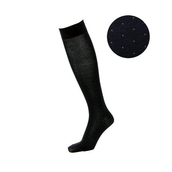 Regnsncox | Fine Dot Cotton Knee-High Socks with Lightweight Knit and Seamless Toe