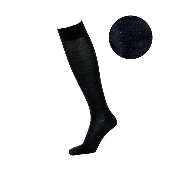 Regnsncox | Fine Dot Cotton Knee-High Socks with Lightweight Knit and Seamless Toe