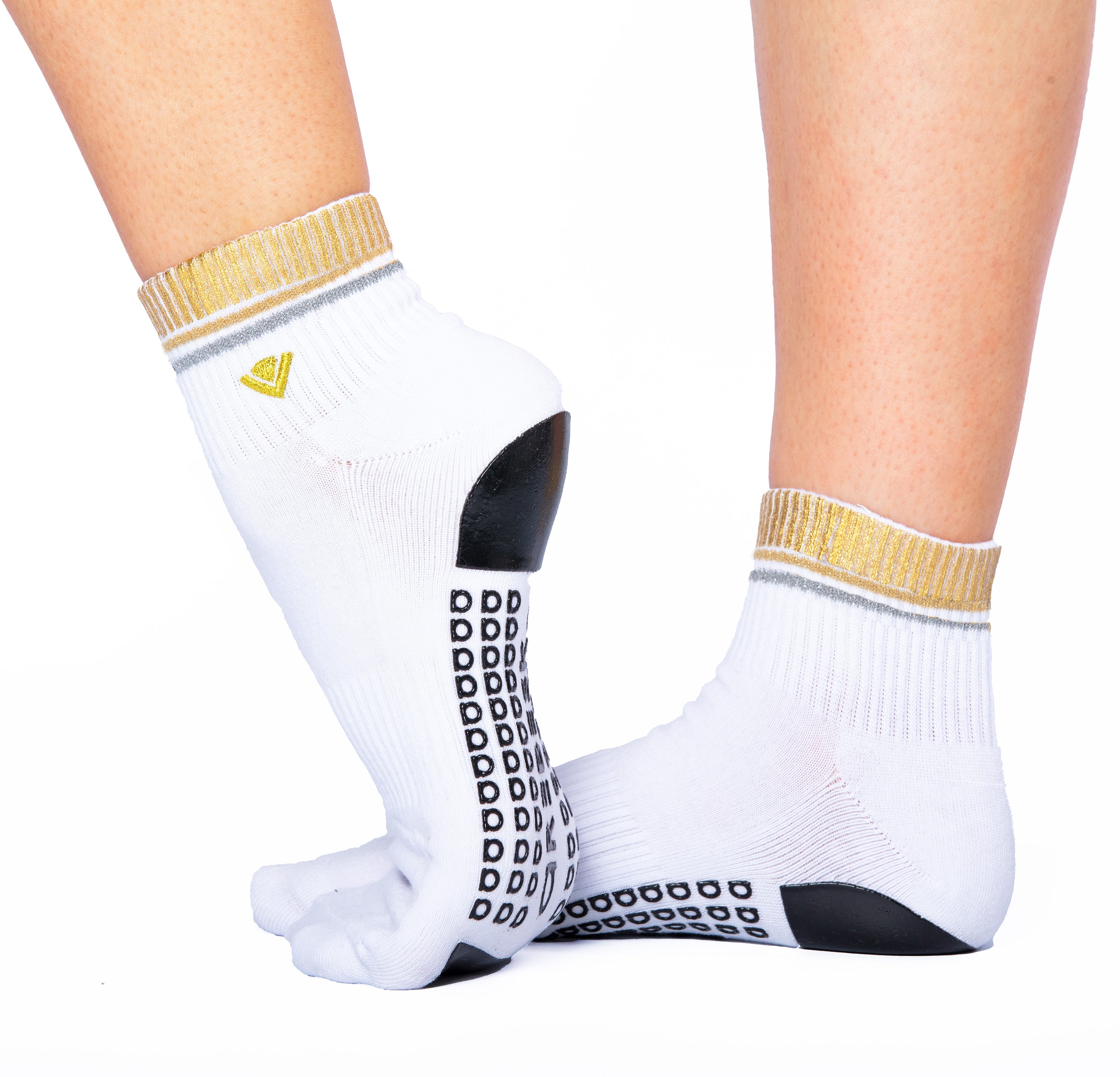 Regnsncox | Women’s Ankle-Length Crew Grip Socks with Stripe Detail  Classic Women’s Ankle Crew Grip Sock