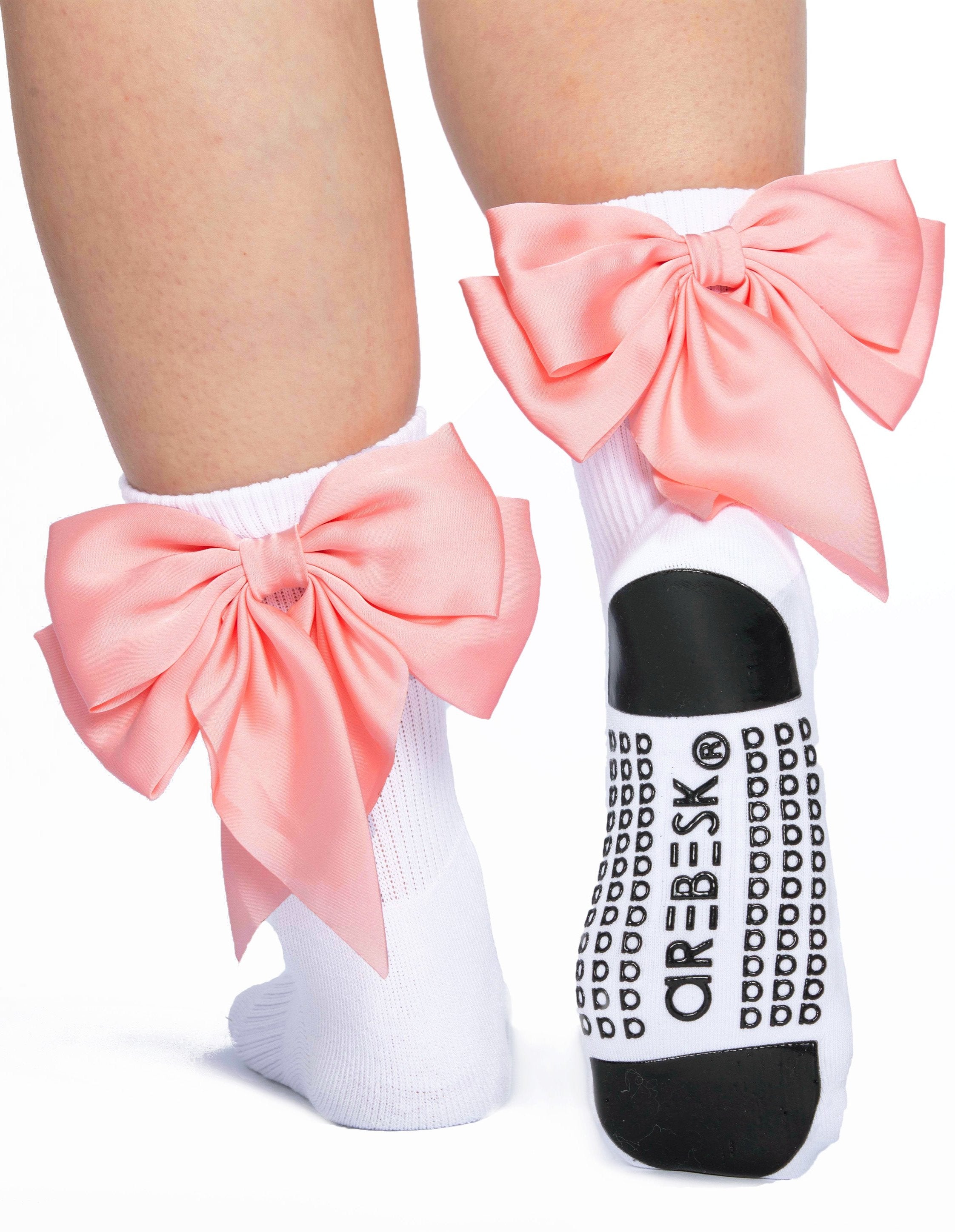 Regnsncox | Women’s Crew Grip Socks with Bow Detail