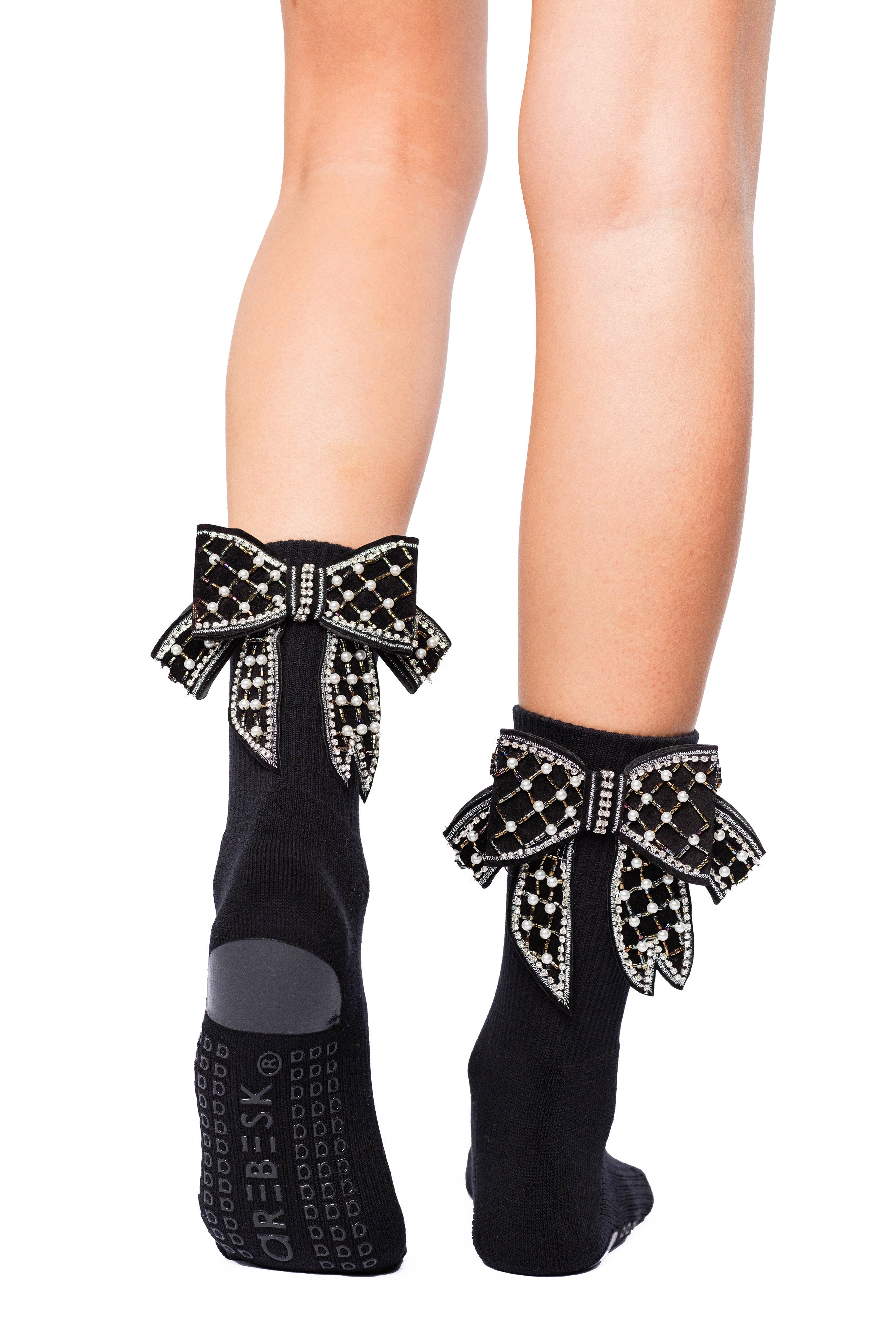 Regnsncox | Women’s Crew Grip Socks with Bow Detail