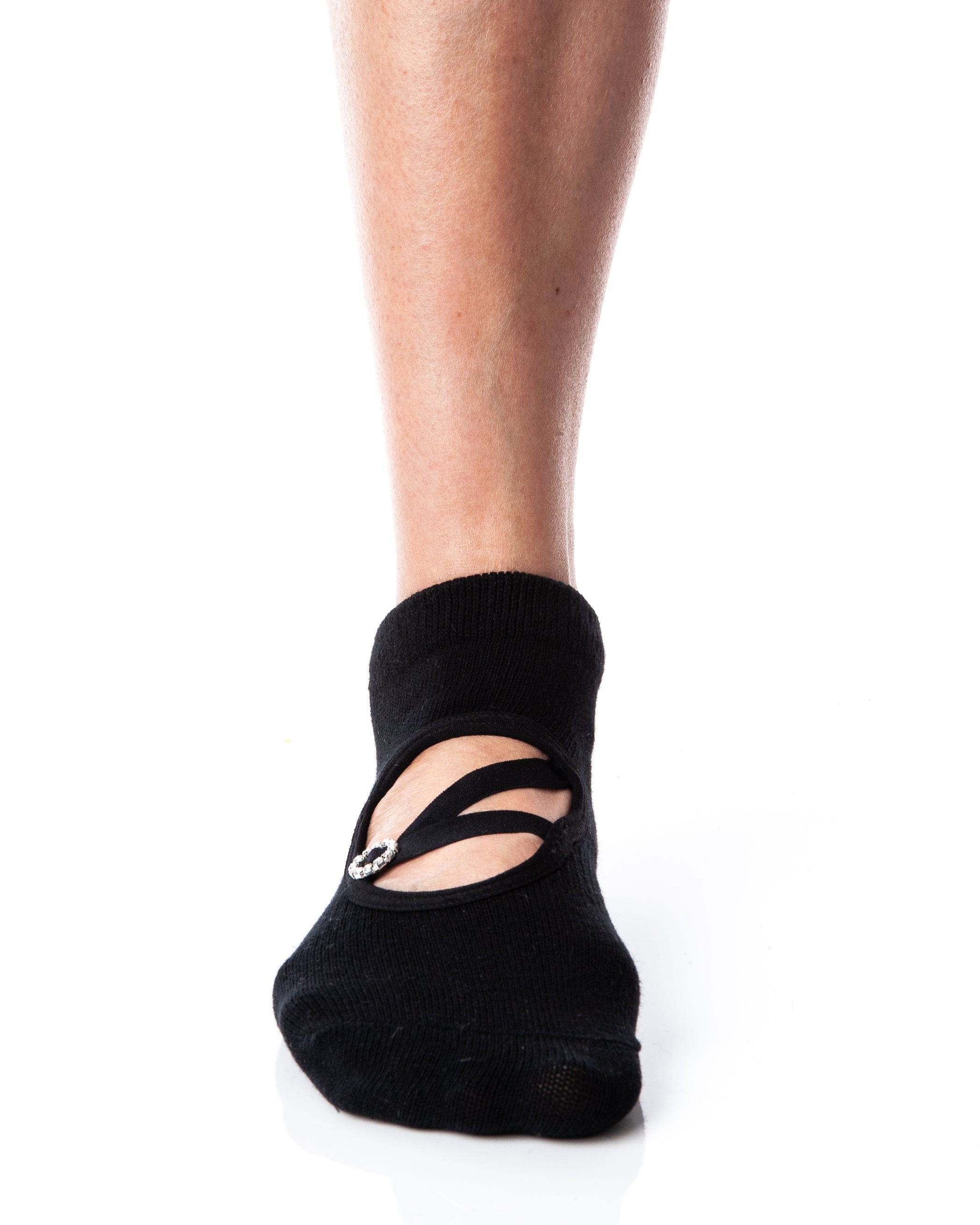 Regnsncox | Women’s Grip Socks with Elastic V Strap and Rhinestone Buckle