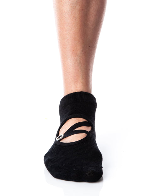 Regnsncox | Women’s Grip Socks with Elastic V Strap and Rhinestone Buckle