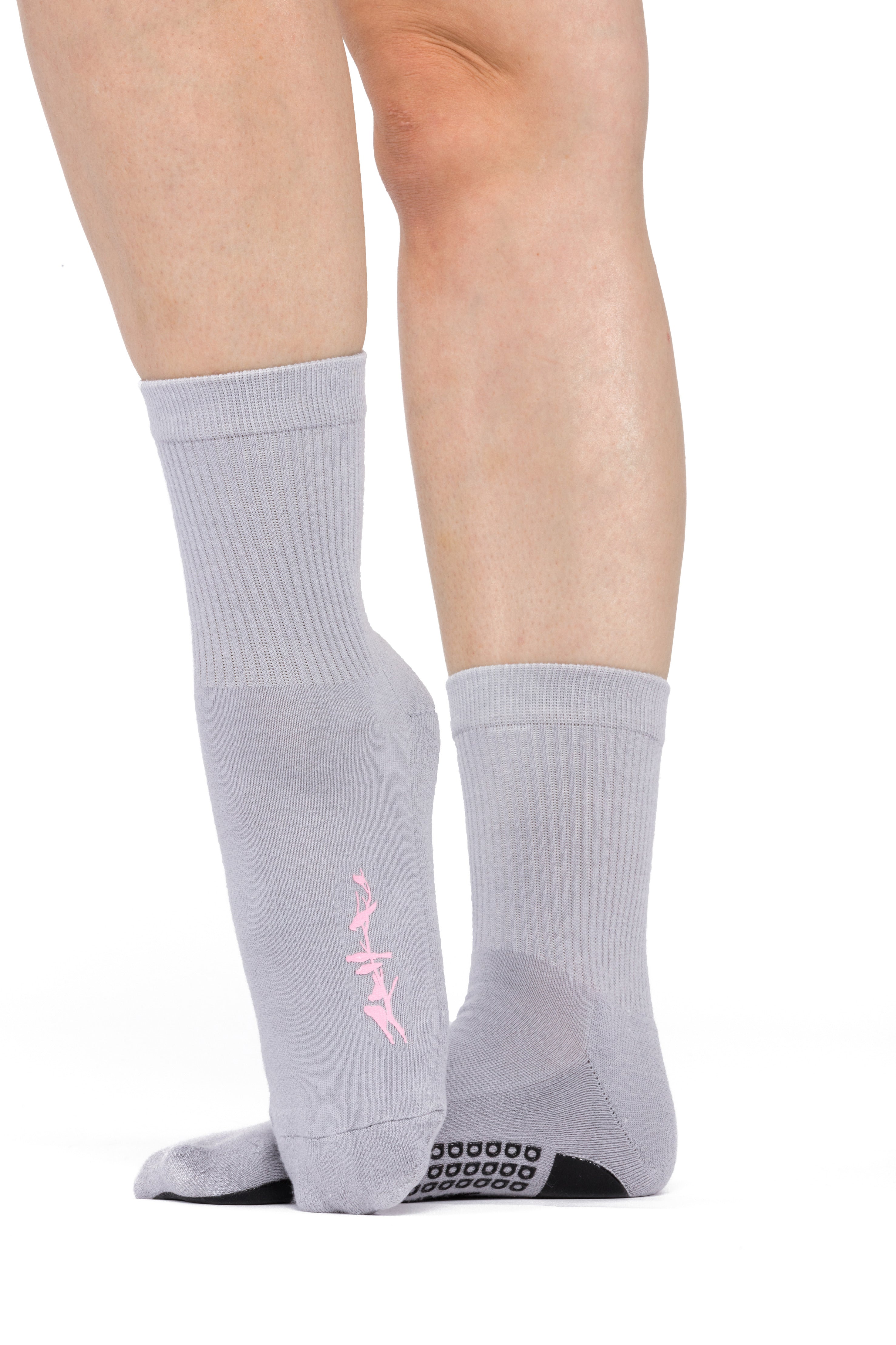 Regnsncox | Foil Bird Print Crew Grip Socks for Indoor Wear
