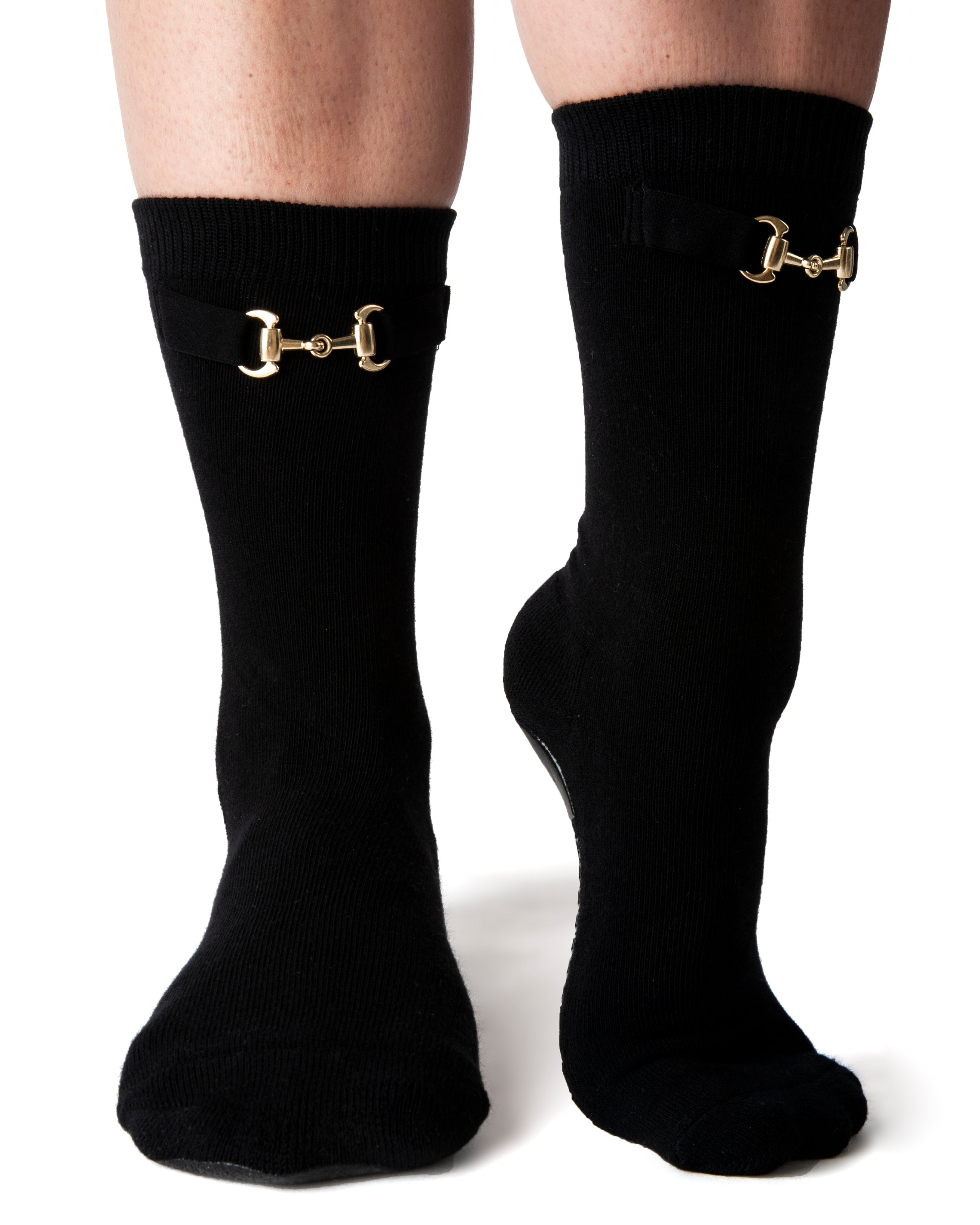 Regnsncox | Crew Grip Socks with Horsebit Detail for Indoor Wear