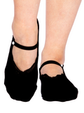 Regnsncox | Lace-Trim Ankle Strap Indoor Grip Socks with Pearl Detail