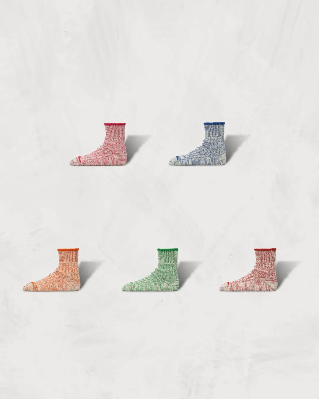 Regnsncox | Low-Gauge Ribbed Heavyweight Socks with Two-Tone Color Blocking