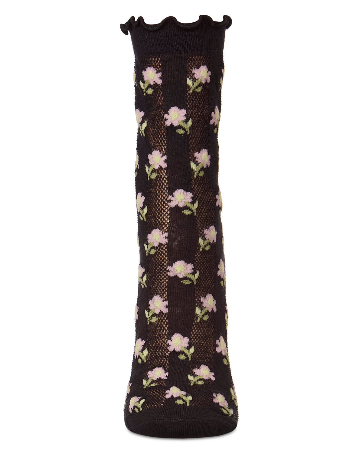 Regnsncox | Women's Cotton-Rich Ruffle-Edge Ankle Socks with Floral Details