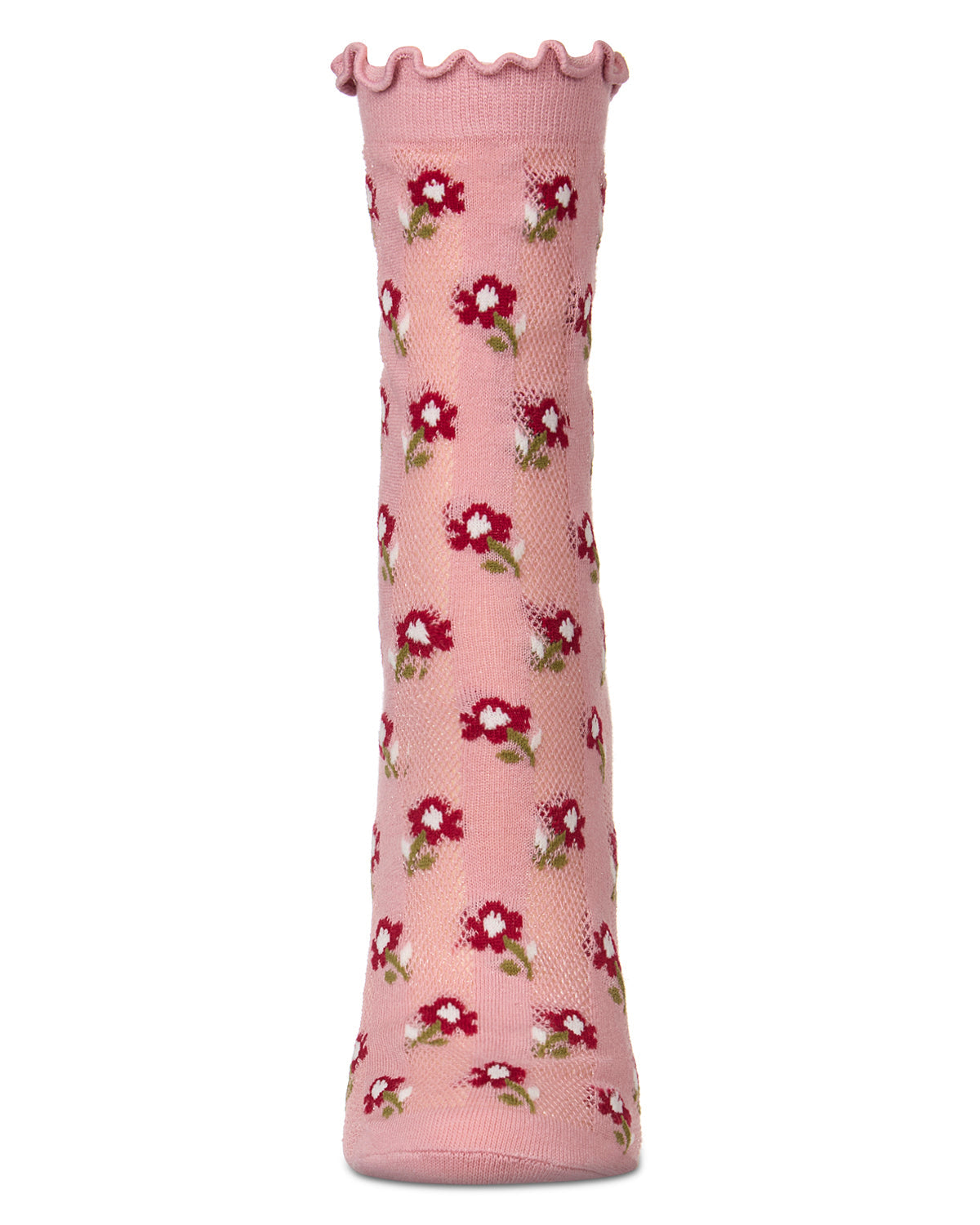 Regnsncox | Women's Cotton-Rich Ruffle-Edge Ankle Socks with Floral Details