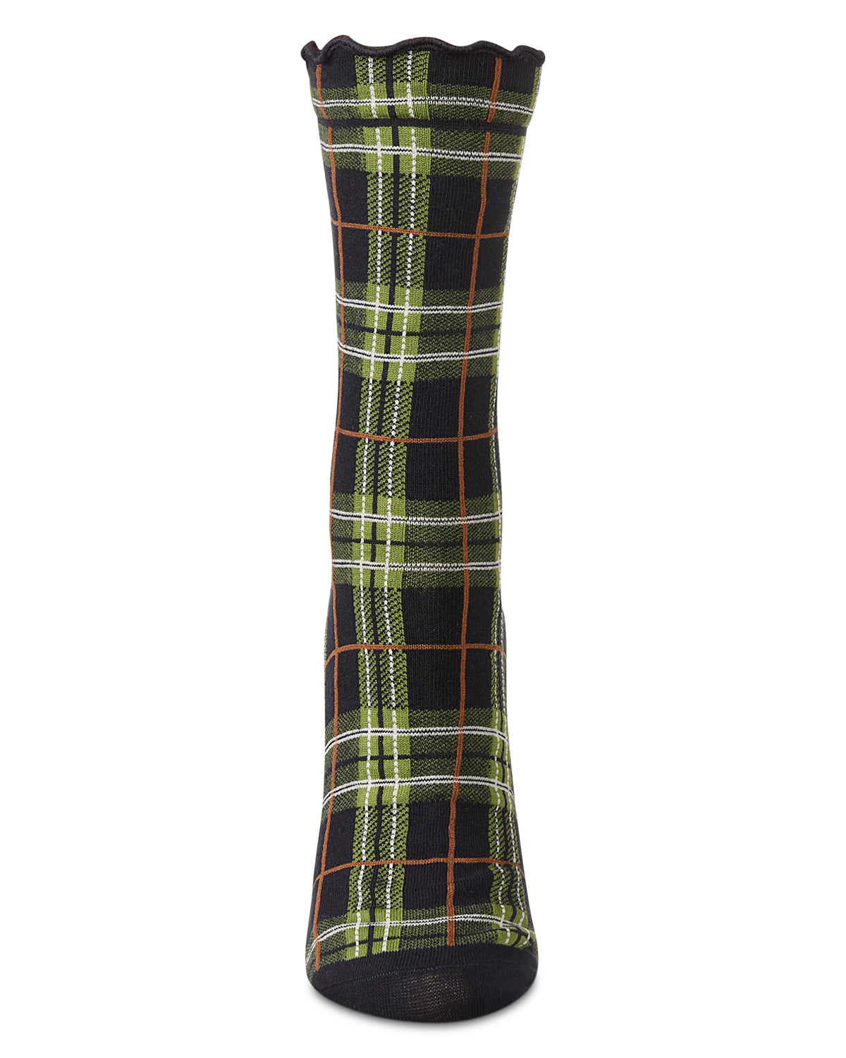 Regnsncox | Women's Classic Plaid Lettuce Edge Crew Socks