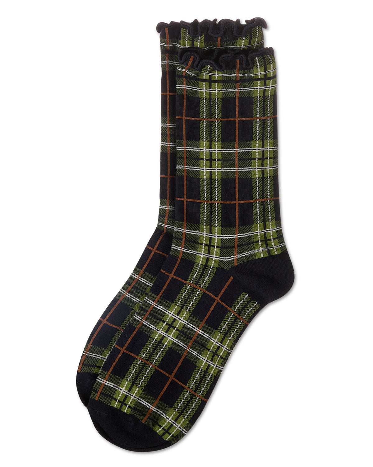 Regnsncox | Women's Classic Plaid Lettuce Edge Crew Socks