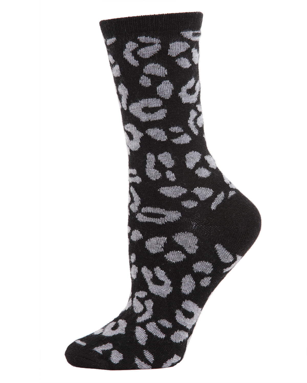Regnsncox | Leopard Print Cashmere Blend Crew Socks for Everyday Comfort