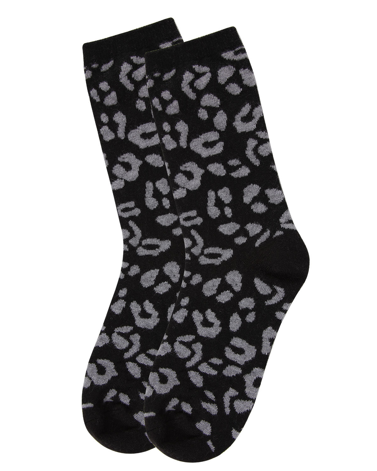 Regnsncox | Leopard Print Cashmere Blend Crew Socks for Everyday Comfort