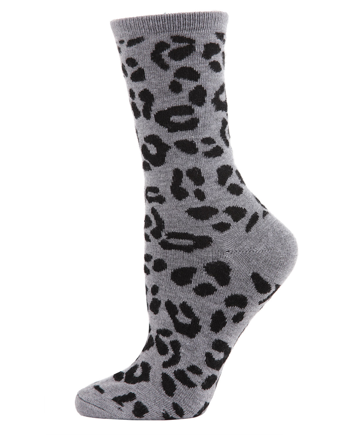 Regnsncox | Leopard Print Cashmere Blend Crew Socks for Everyday Comfort