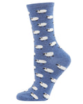 Regnsncox | Cashmere Blend Crew Socks with Soft Sheep Knit Detail