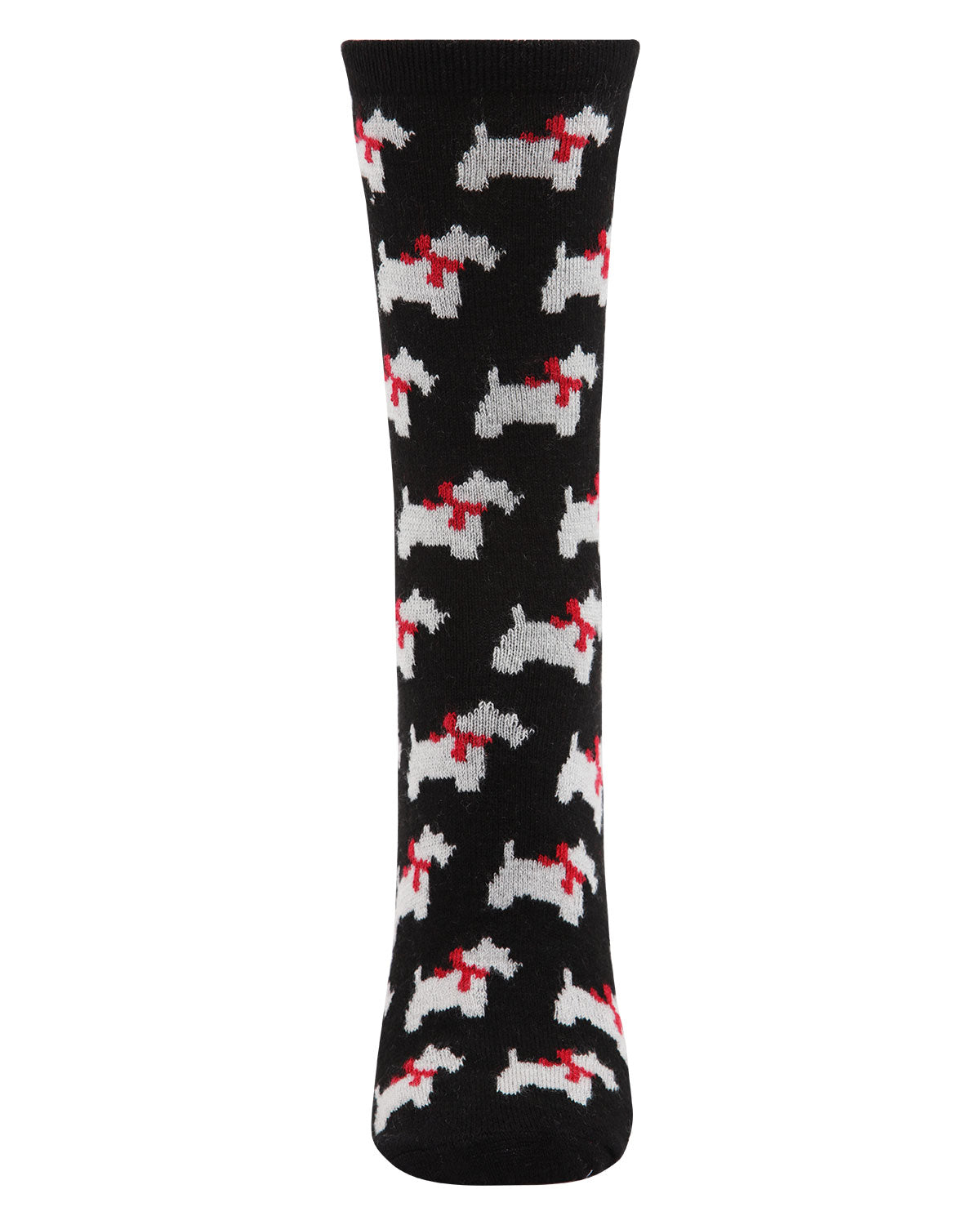 Regnsncox | Women's Soft Ribbon Collar Dog Cashmere Blend Crew Socks