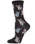 Regnsncox | French Bulldog Bowtie Bamboo Blend Crew Socks