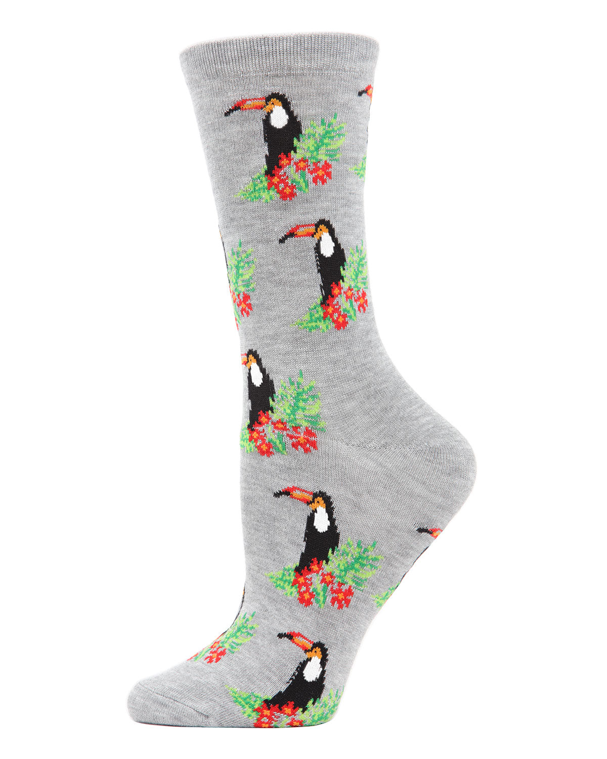 Regnsncox | Fun Toucan Embroidered Bamboo Crew Socks for All-Day Comfort