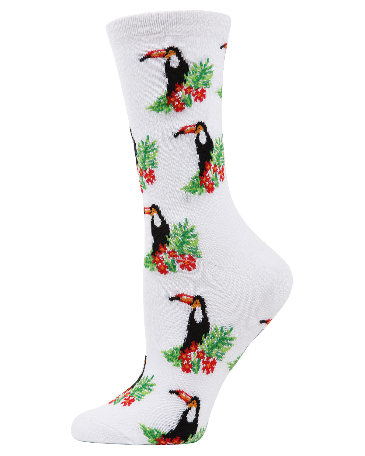 Regnsncox | Fun Toucan Embroidered Bamboo Crew Socks for All-Day Comfort