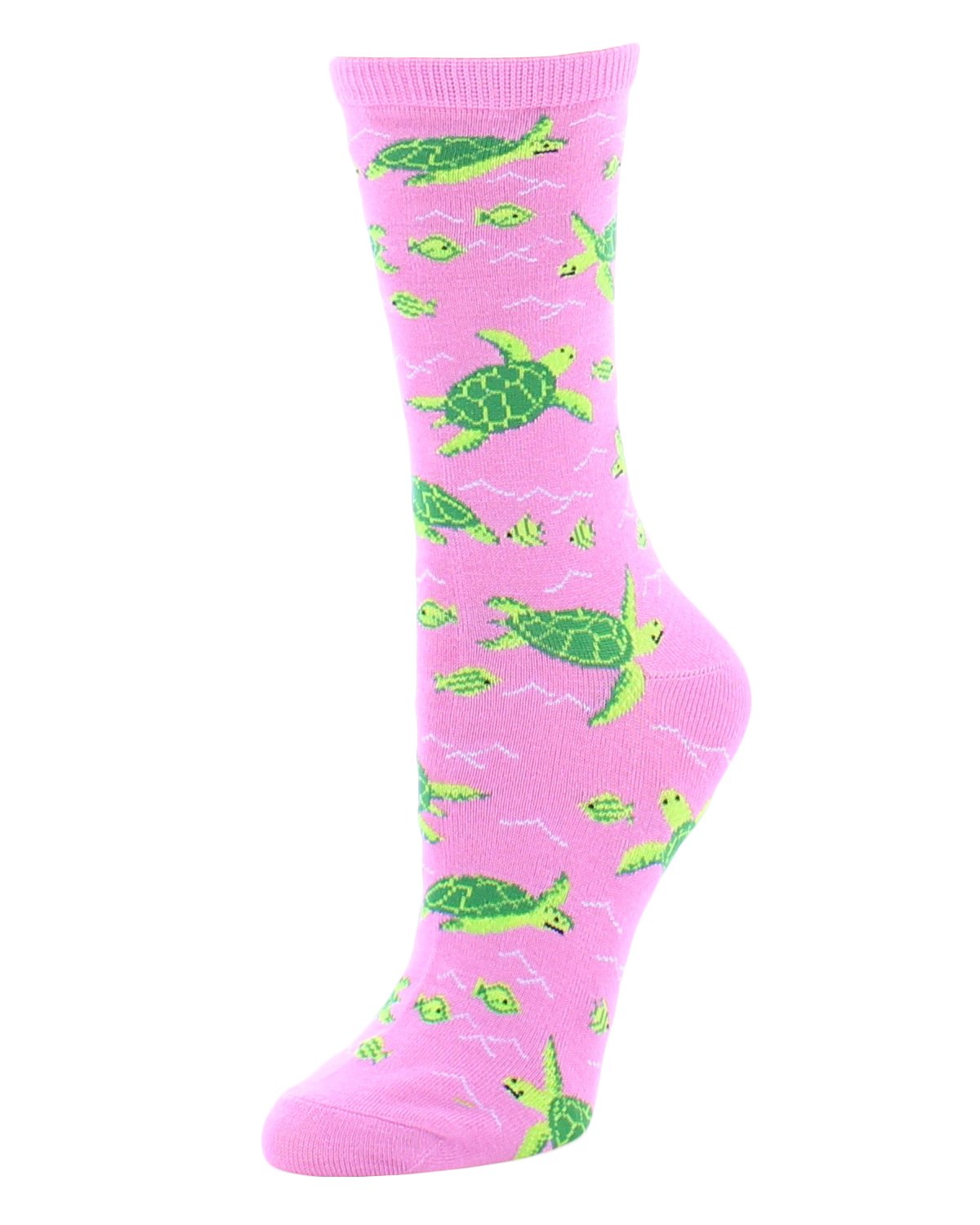 Regnsncox | Turtle and Fish Pattern Bamboo Crew Socks for Everyday Wear