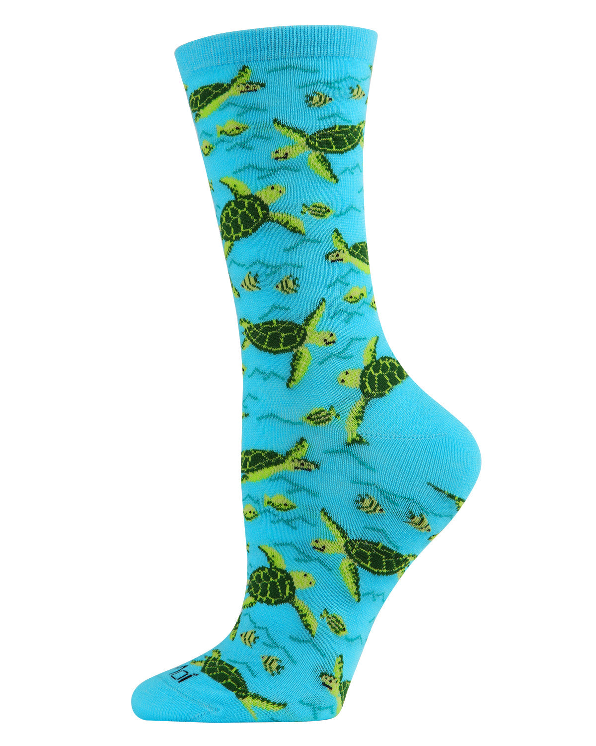 Regnsncox | Turtle and Fish Pattern Bamboo Crew Socks for Everyday Wear