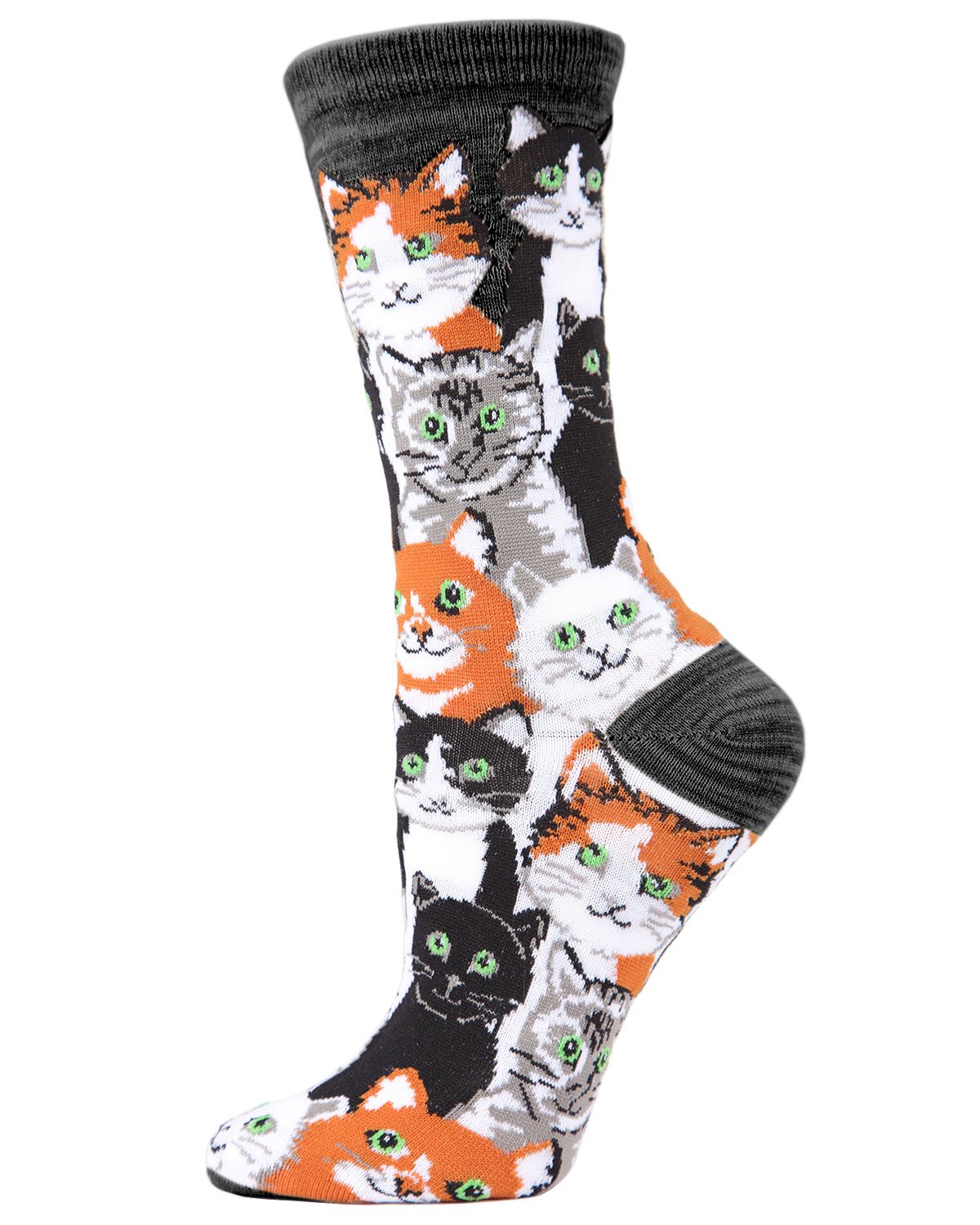 Regnsncox | Multi Cat Pattern Bamboo Crew Socks for Everyday Wear