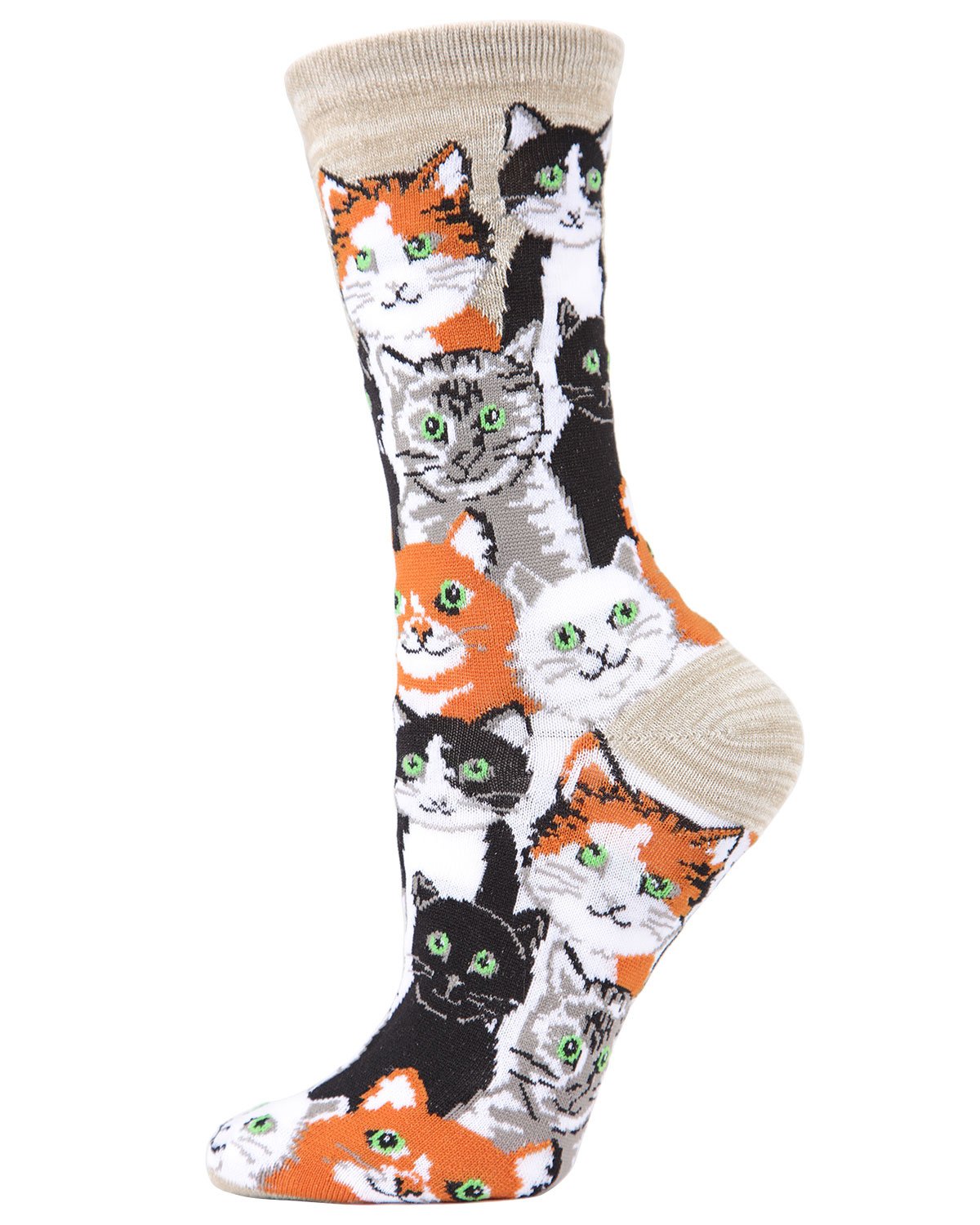 Regnsncox | Multi Cat Pattern Bamboo Crew Socks for Everyday Wear