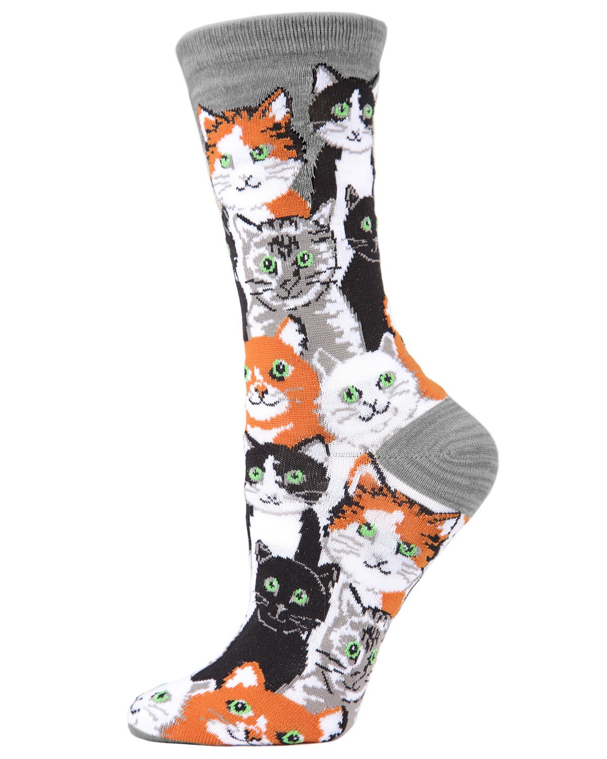 Regnsncox | Multi Cat Pattern Bamboo Crew Socks for Everyday Wear