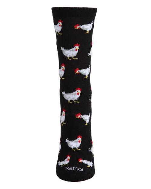Regnsncox | Chicken Pattern Bamboo Crew Socks for Everyday Comfort